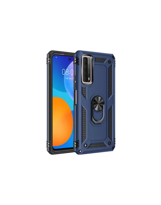 Huawei P Smart 2021 Kılıf Sofya Yüzüklü Silikon Kapak - Lacivert