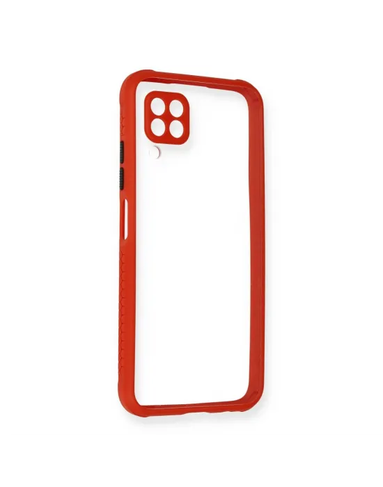 Huawei P40 Lite Kılıf Miami Şeffaf Silikon - Kırmızı