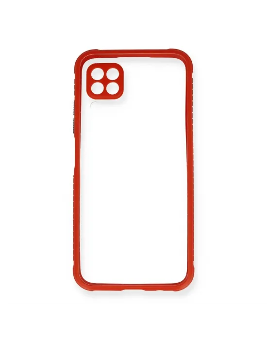 Huawei P40 Lite Kılıf Miami Şeffaf Silikon - Kırmızı