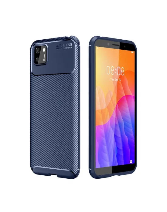Huawei Y5p Kılıf Auto Focus Karbon Kapak - Lacivert