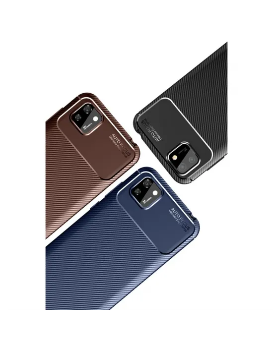 Huawei Y5p Kılıf Auto Focus Karbon Kapak - Siyah