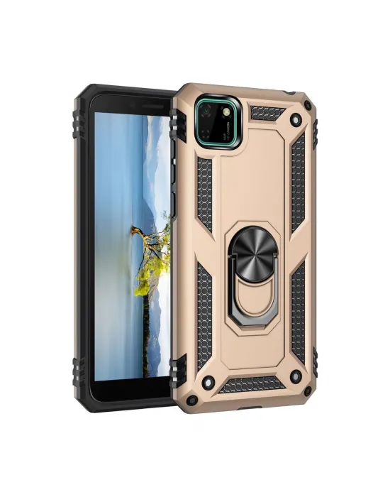 Huawei Y5p Kılıf Sofya Yüzüklü Silikon Kapak - Gold