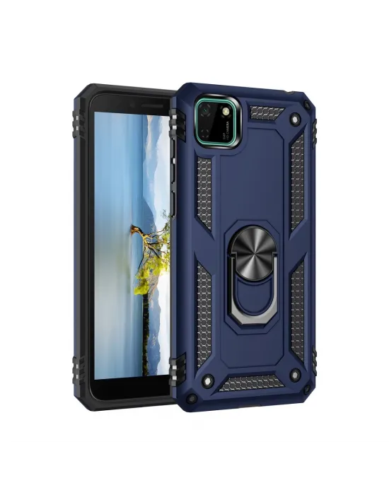 Huawei Y5p Kılıf Sofya Yüzüklü Silikon Kapak - Lacivert