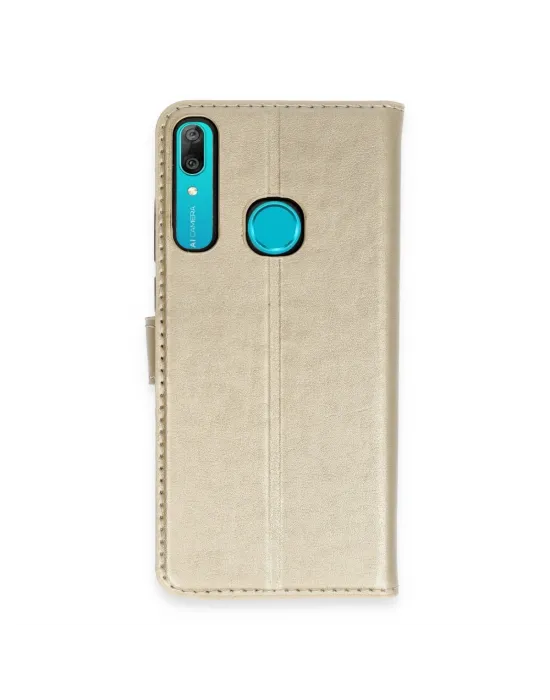 Huawei Y6 Prime Kılıf Trend S Plus Kapaklı Kılıf - Gold