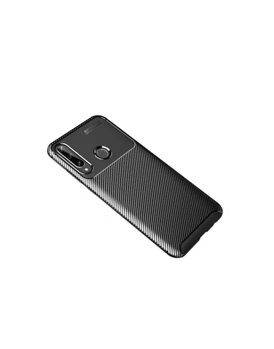 Huawei Y6p Kılıf Auto Focus Karbon Kapak - Siyah
