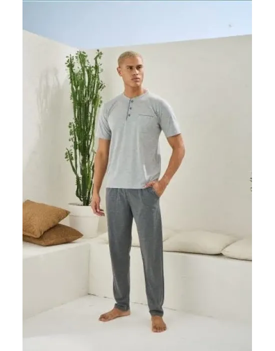 ieg™  2090 Erkek Midi Yaka Pijama Takım
