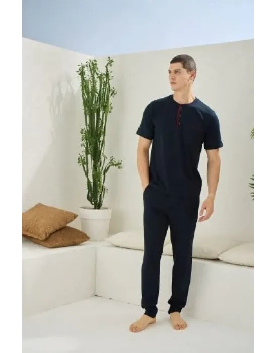 ieg™  2090 Erkek Midi Yaka Pijama Takım