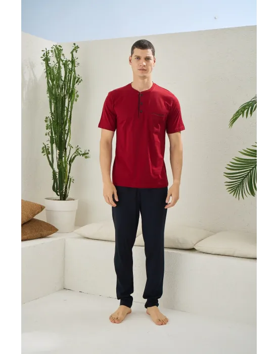 ieg™  2090 Erkek Midi Yaka Pijama Takım