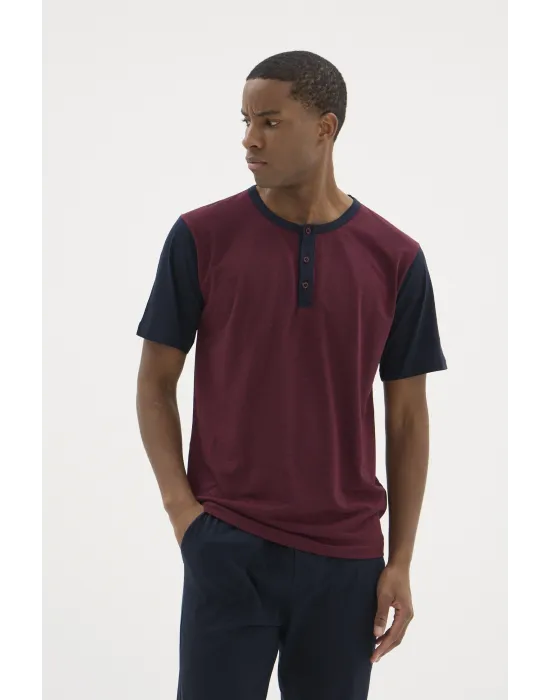 ieg™  2205 Erkek Battal Midi Yaka Pijama Takım