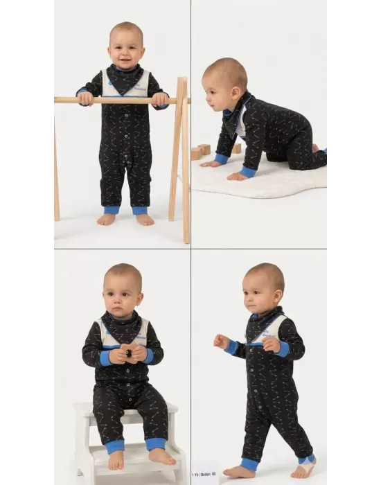 3/12 Ay Fularlı Bebek Tulumu