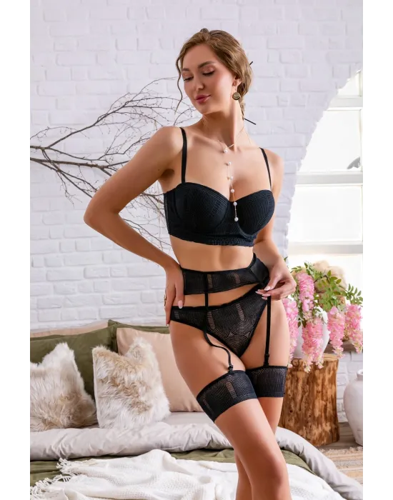 ieg™  32182 Fantezi Sütyen Jartiyer String Takım