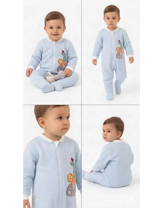 6/48 Ay Kapitoneli Nakışlı Bebek Uyku Tulumu