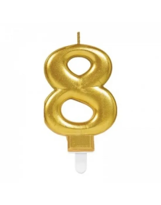 8 Rakamı Mum Gold Renk