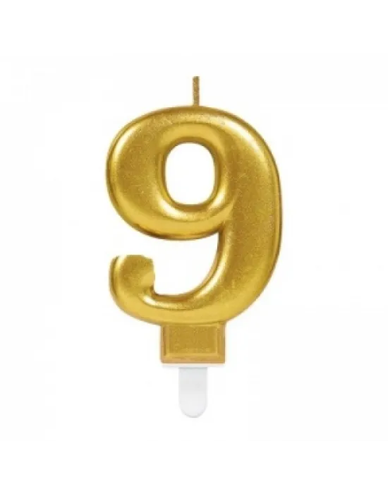 9 Rakamı Mum Gold Renk