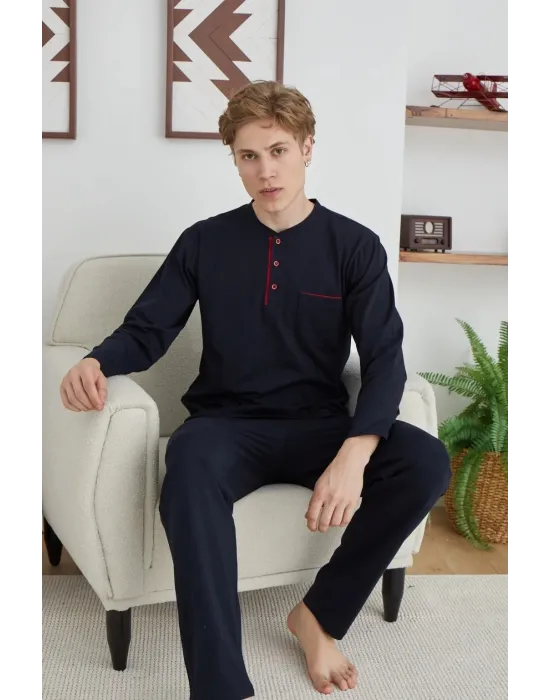 ieg™  9111 Battal Erkek Midi Yaka Pijama Takımı
