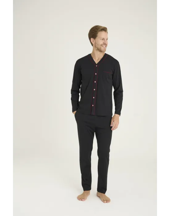 ieg™  9267 Erkek V.Yaka Boydan Düğmeli Pijama Takım