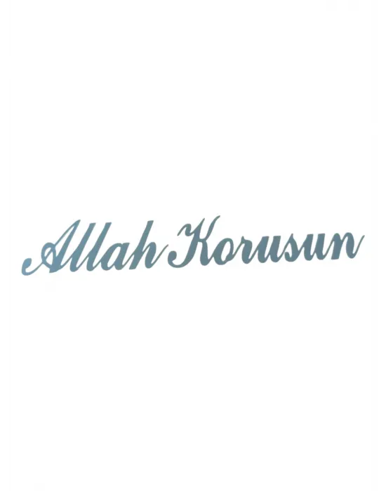 Allah Korusun Yazılı Oto Sticker Gri 14x3cm