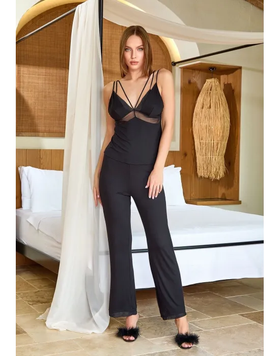 ieg™ Aqua 25585 Kadın Askılı Şifon Detay Pijama Takımı