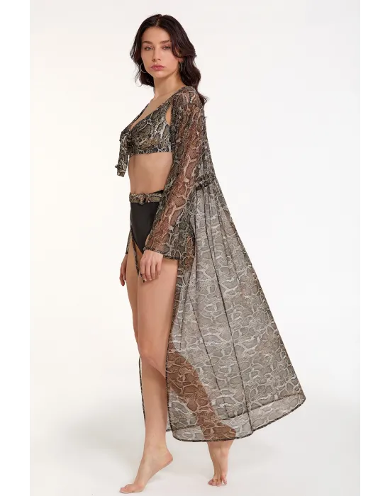 ieg™ Argento 2106-3026 Kadın Önü Açık Uzun Kaftan