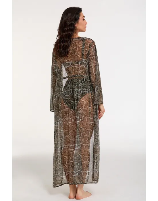 ieg™ Argento 2106-3026 Kadın Önü Açık Uzun Kaftan