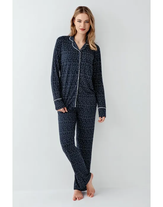 ieg™ Arnetta 3430-S Kadın Gömlek Yaka Pijama Takımı