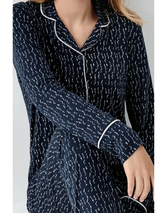 ieg™ Arnetta 3430-S Kadın Gömlek Yaka Pijama Takımı
