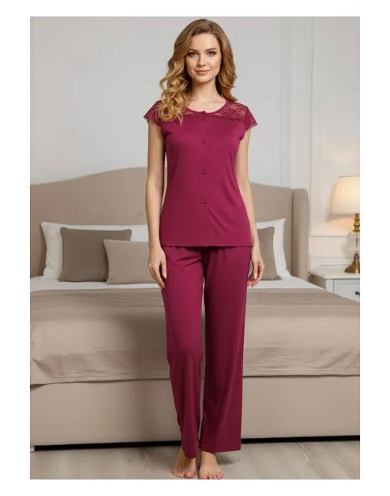 ieg™ Bordo Penye Pijama Takımı - 1632
