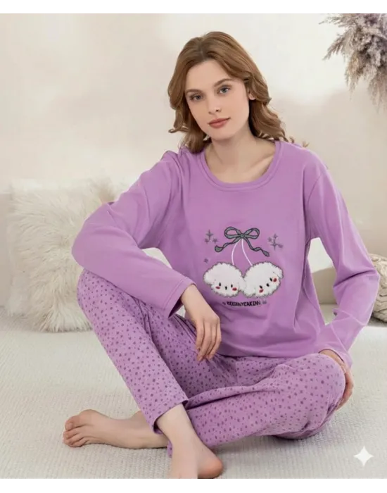 ieg™ Boyraz 0351 Kadın Penye Uzun Kol Pijama Takımı