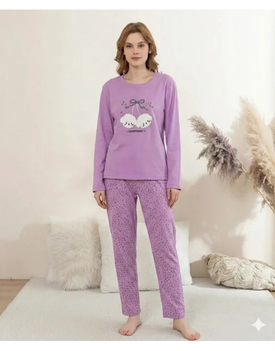 ieg™ Boyraz 0351 Kadın Penye Uzun Kol Pijama Takımı