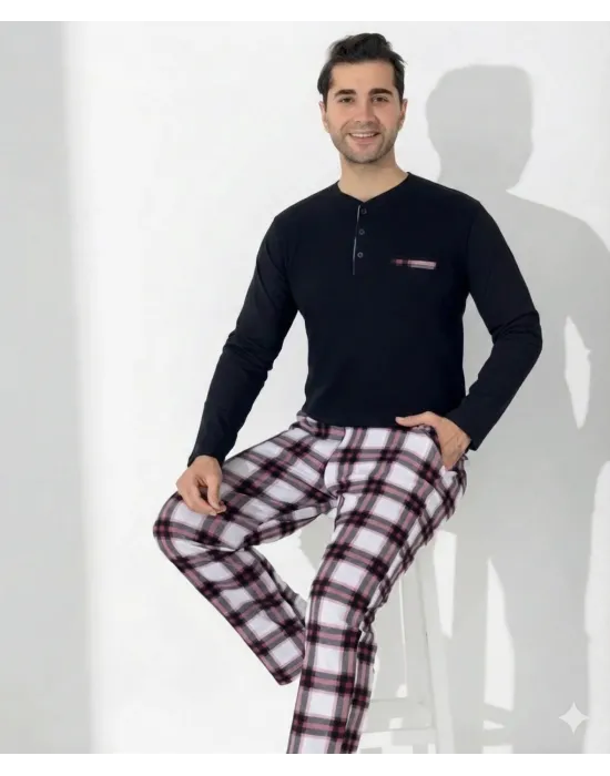 ieg™ Boyraz 0401 Erkek Uzun Kol Pijama Takımı