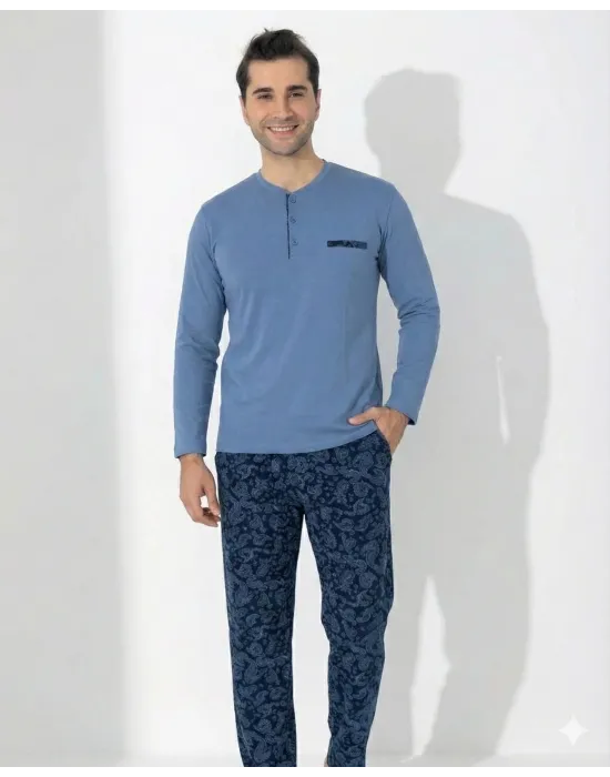 ieg™ Boyraz 0403 Erkek Uzun Kol Pijama Takımı