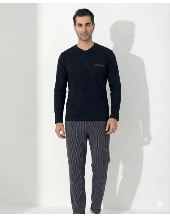 ieg™ Boyraz 0404 Erkek Uzun Kol Pijama Takımı