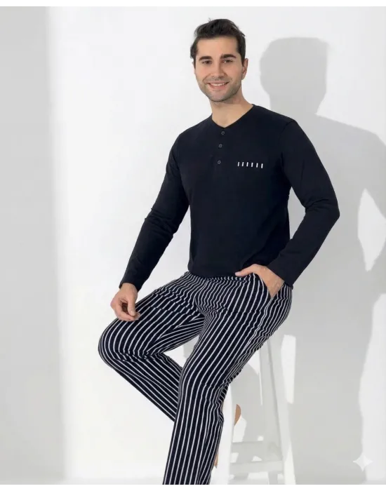 ieg™ Boyraz 0405 Erkek Uzun Kol Pijama Takımı