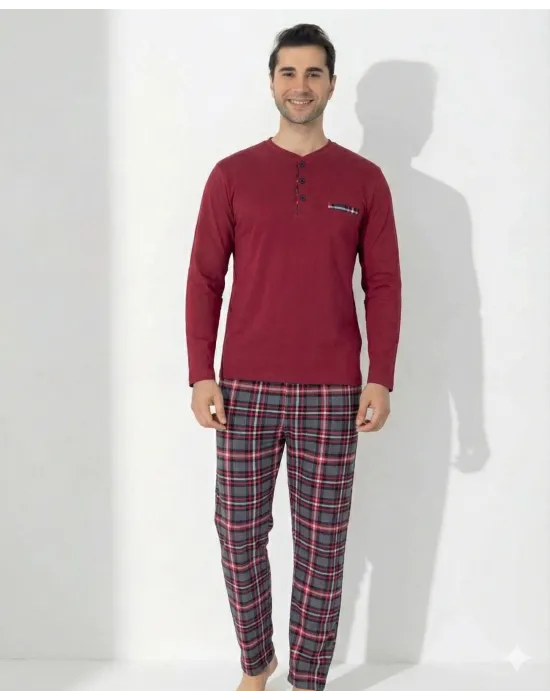 ieg™ Boyraz 0406 Erkek Uzun Kol Pijama Takımı