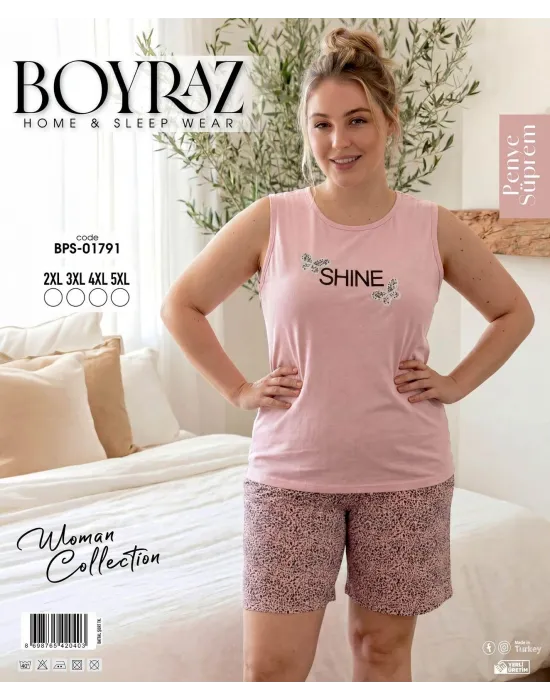 ieg™ Boyraz BPS-01791 Kadın Battal Şortlu Takım