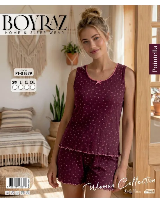 ieg™ Boyraz PT-01879 Kadın Pointella Şortlu Takım