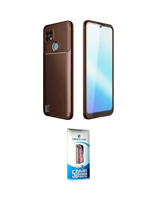 ieg™ C21 Kılıf Eksen Form Prime - Siyah 5D Eko Cam Ekran Koruyucu