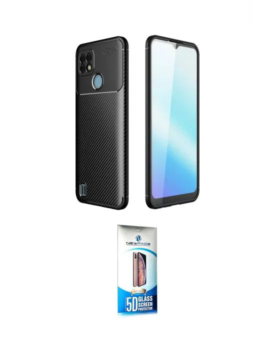 ieg™ C21 Kılıf Eksen Form Prime - Siyah 5D Eko Cam Ekran Koruyucu