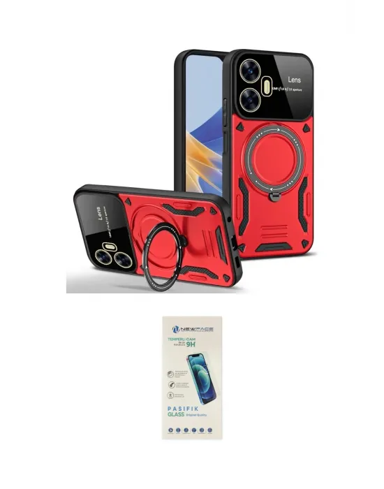 ieg™ C55 Kılıf Kıvılcım Modern Serisi - Şeffaf Pasifik Cam Ekran Koruyucu