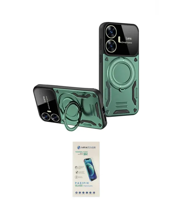 ieg™ C55 Kılıf Kıvılcım Modern Serisi - Şeffaf Pasifik Cam Ekran Koruyucu