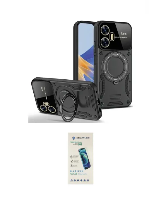 ieg™ C55 Kılıf Kıvılcım Modern Serisi - Şeffaf Pasifik Cam Ekran Koruyucu