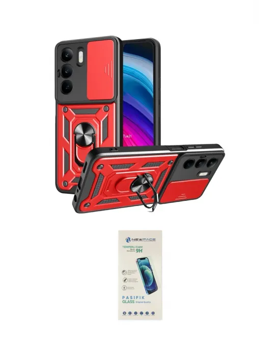 ieg™ C75 4G Kılıf Ahenk Klasik - Şeffaf Pasifik Cam Ekran Koruyucu