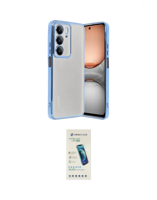 ieg™ C75 4G Kılıf Vadi Minimal - Şeffaf Pasifik Cam Ekran Koruyucu