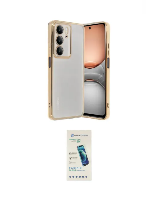 ieg™ C75 4G Kılıf Vadi Minimal - Şeffaf Pasifik Cam Ekran Koruyucu