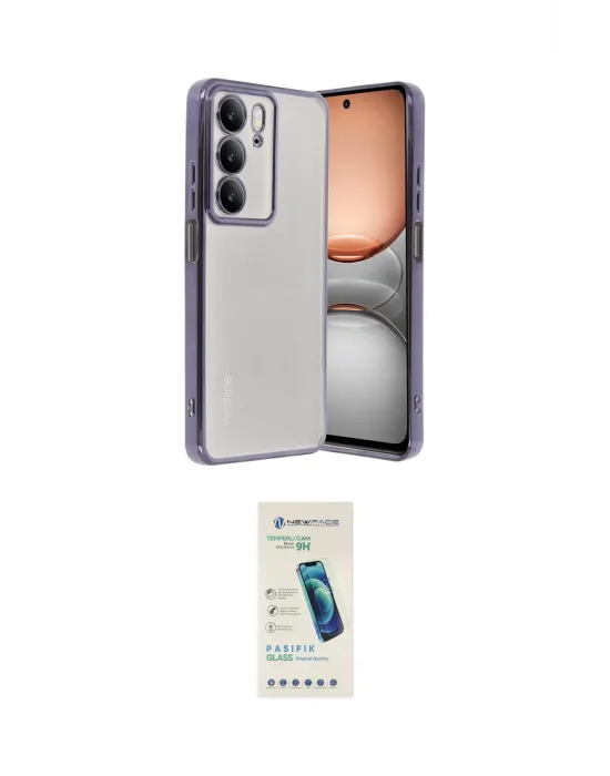 ieg™ C75 4G Kılıf Vadi Minimal - Şeffaf Pasifik Cam Ekran Koruyucu