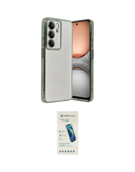 ieg™ C75 4G Kılıf Vadi Minimal - Şeffaf Pasifik Cam Ekran Koruyucu