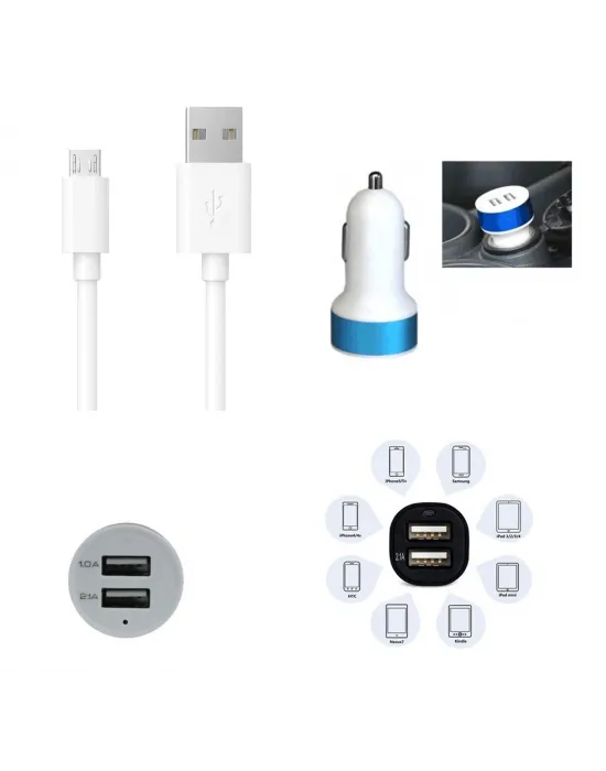 ieg™ Çift Usb Girişli 3.1 Çıkışlı Seyahat Seti Android / Micro Usb