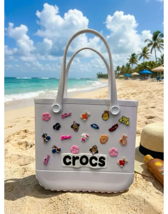 ieg™ Crocs Stil Jibbitzli Kadın Plaj Çantası
