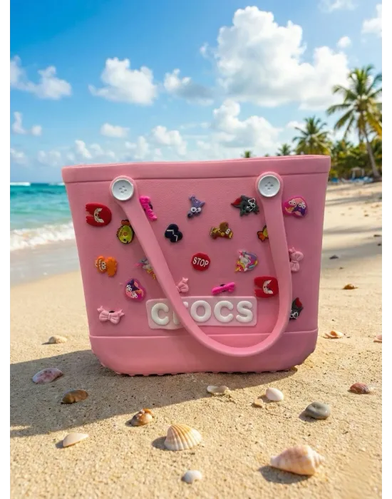 ieg™ Crocs Stil Jibbitzli Kadın Plaj Çantası