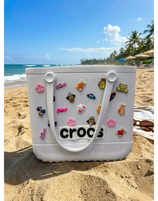 ieg™ Crocs Stil Jibbitzli Kadın Plaj Çantası